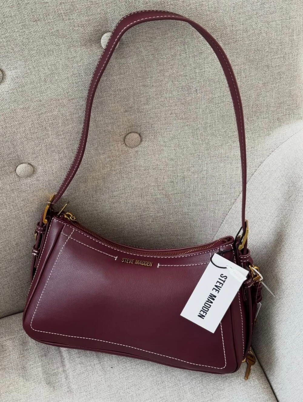 Steve Madden Maroon Shoulder Handbag